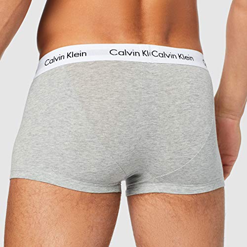 Calvin Klein Low Rise Trunk, Bóxer Para Hombre, Pack de 3, Multicolor (Black/White/Grey), S