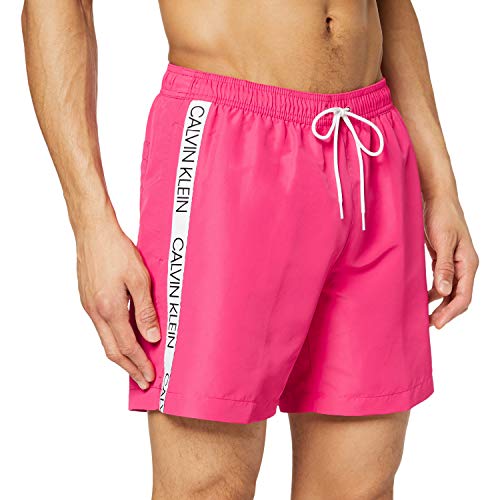 Calvin Klein Medium Drawstring Bañador, Rosa (Jewel Pink T1I), Small para Hombre