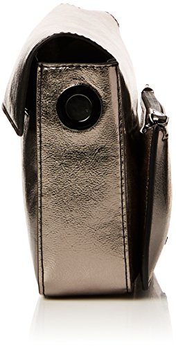 Calvin Klein - Night Out Small Shoulder Bag Metalic, Bolsos bandolera Mujer, Gris (Gun Metal), 7x15x21 cm (B x H T)