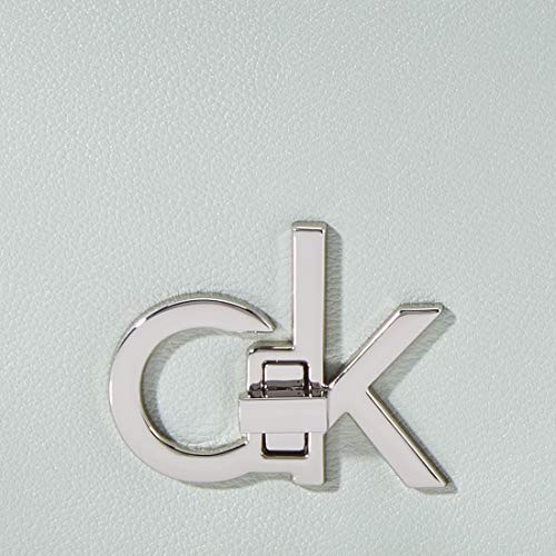 Calvin Klein - Re-lock Flap Crossbody Sm, Bolsos maletín Mujer, Verde (Petal Green), 1x1x1 cm (W x H L)