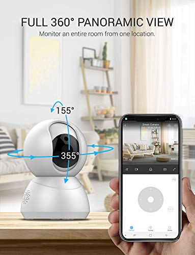Camara Vigilancia Cámara de Seguridad WiFi 1080p Cámara de Vigilancia Compatible con Alexa Rotación de 360° Visión Nocturna Audio Bidireccional Alerta de Movimiento Servicio de Nube para iOS/Android
