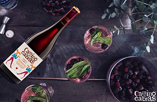 CAMINO DE CABRAS Estuche de vino - Mencía - vino tinto Crianza – D.O. Valdeorras – Producto Gourmet - Vino bueno para regalar - Vino Premium - 1 botella x 75cl