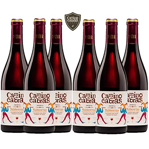 CAMINO DE CABRAS Mencía vino tinto Crianza – Valdeorras – caja de vino - Producto Gourmet - Vino bueno para regalar - 6 botellas x 75cl