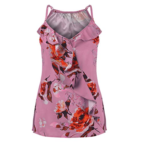 Camisa Mujer Cuello Redondo de Moda Camiseta de Manga Corta Impresión Bolsillo Casual Tops Blusa de Mujer