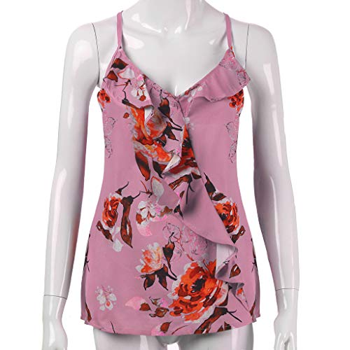 Camisa Mujer Cuello Redondo de Moda Camiseta de Manga Corta Impresión Bolsillo Casual Tops Blusa de Mujer