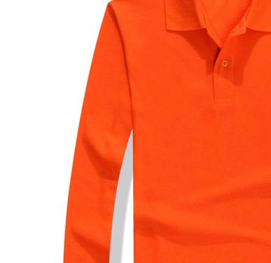 Camisas de algodón para hombre de manga larga con bordado masculino de otoño Naranja naranja XL
