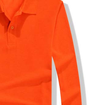 Camisas de algodón para hombre de manga larga con bordado masculino de otoño Naranja naranja XL