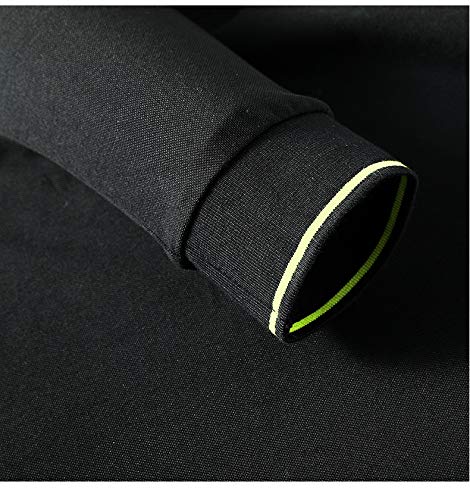 Camisas de manga larga básicas y versátiles para hombre Negro Negro ( XXL