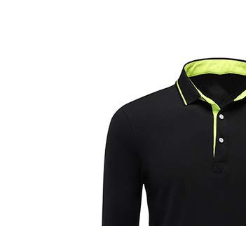 Camisas de manga larga básicas y versátiles para hombre Negro Negro ( XXL