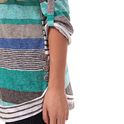 Camisas Encaje de Patchwork Rayas Sueltas Mujer Camiseta de Manga para Mujer Sexy Blusa Fiesta en Ofertas Camisas Mujer Vestir Crop Tops