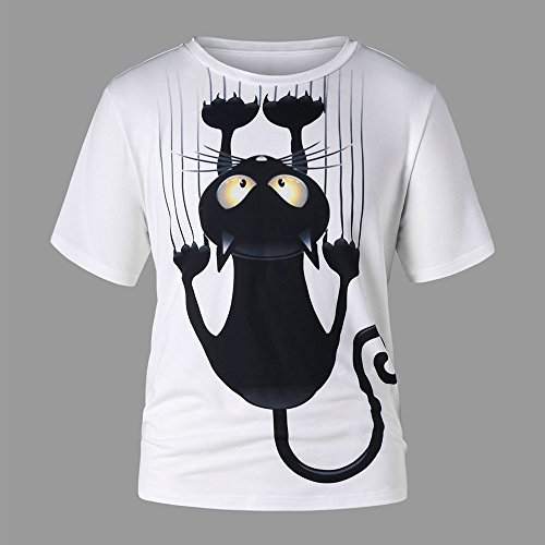 Camisas Hombre Manga Corta LANSKIRT Unisex Camiseta de Pareja con Estampado de Gatos para Hombres y Mujeres Blusas t Shirt Polos Tops Verano Casual