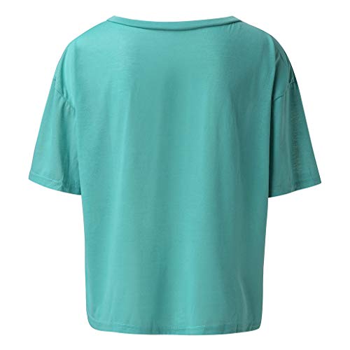 Camiseta Casual de Manga Corta con Cuello en V para Mujer Mujer Polos Camisas de Polo Algodón Manga Corta de la Solapa Poloshirts tee Shirt Blusa Tops Slim Fit