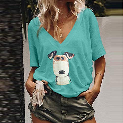 Camiseta Casual de Manga Corta con Cuello en V para Mujer Mujer Polos Camisas de Polo Algodón Manga Corta de la Solapa Poloshirts tee Shirt Blusa Tops Slim Fit