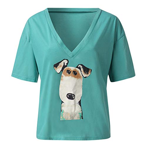 Camiseta Casual de Manga Corta con Cuello en V para Mujer Mujer Polos Camisas de Polo Algodón Manga Corta de la Solapa Poloshirts tee Shirt Blusa Tops Slim Fit