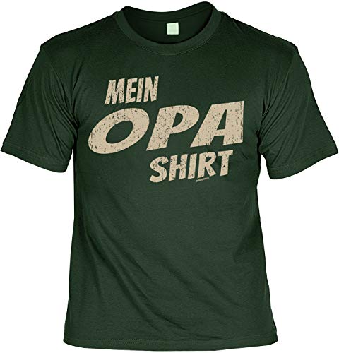 Camiseta con texto en alemán "Opa Dad Vatertag – Mein Opa Shirt – Regalo Präsent Danke verde oscuro S