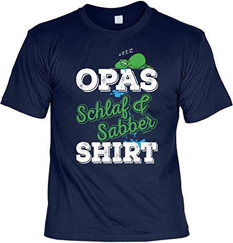 Camiseta con texto en alemán "Opa Dad Vatertag – OPAs Schlaf & Sabber-Shirt – Regalo Präsent Danke azul marino S