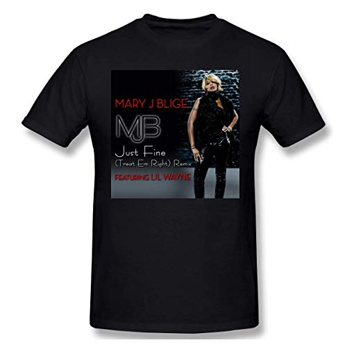 Camiseta de algodón con Cuello Redondo para Hombre Camisa Mary J Blige Camiseta de Manga Corta Suave para Hombre Camisas de algodón de Moda