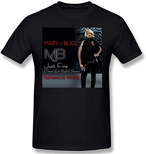 Camiseta de algodón con Cuello Redondo para Hombre Camisa Mary J Blige Camiseta de Manga Corta Suave para Hombre Camisas de algodón de Moda