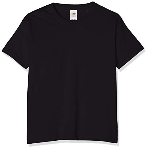 Camiseta de manga corta para niños, de la marca Fruit of the Loom, Unisex  Negro negro 12 años