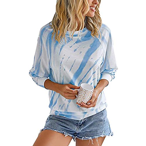 Camiseta De OtoñO De Manga Larga con Cuello Redondo Casual De Manga Larga para Mujer