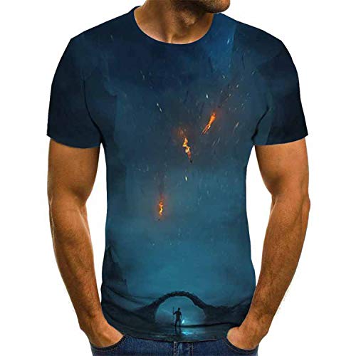 Camiseta para hombre con estampado 3D para hombre, casual, cuello redondo, talla 6XL