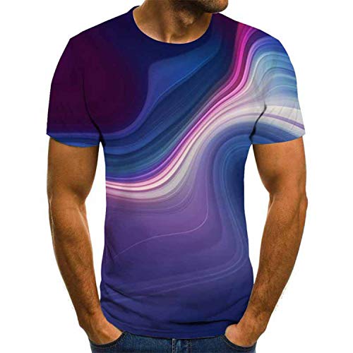 Camiseta para hombre con estampado 3D para hombre, casual, cuello redondo, talla 6XL
