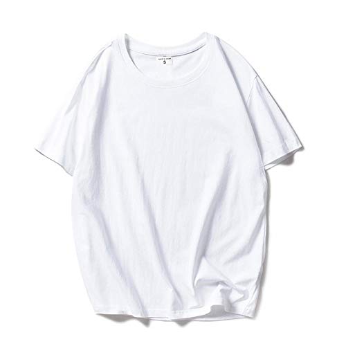 Camiseta para Mujer Camiseta Blanca y Negra Camiseta para Mujer de Color Puro Camiseta de Manga Corta Mujer Camiseta Blanca para Mujer Camiseta Femme-Z1_XS