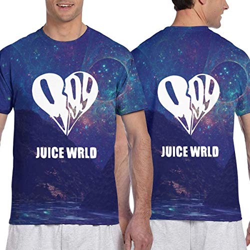 Camisetas de los Hombres Juice-Wrld Camiseta Deportiva de Manga Corta Estampada en 3D Camiseta Informal de Verano Camisetas con Cuello Redondo XXL