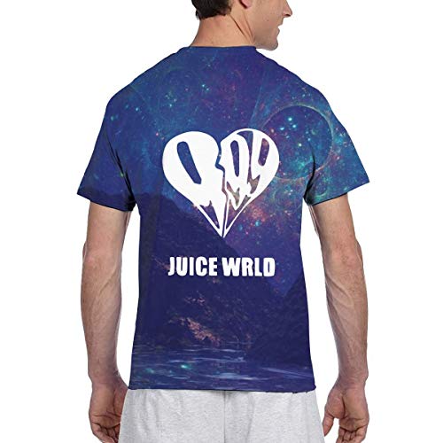 Camisetas de los Hombres Juice-Wrld Camiseta Deportiva de Manga Corta Estampada en 3D Camiseta Informal de Verano Camisetas con Cuello Redondo XXL