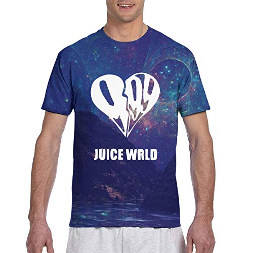 Camisetas de los Hombres Juice-Wrld Camiseta Deportiva de Manga Corta Estampada en 3D Camiseta Informal de Verano Camisetas con Cuello Redondo XXL
