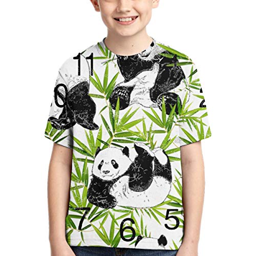 Camisetas de niño Camiseta de Manga Corta para niños Bamboo Panda Design