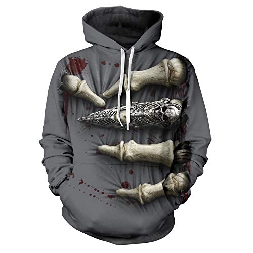 Camuflaje De Manga Larga con Capucha De ImpresióN Sudadera con Capucha Tops Chaqueta Abrigo Negro OutwearImpresión de Tendencia de Calle 3D W00182 M