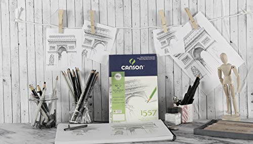 Canson 1557 - Papel de dibujo (120gsm, A4, Paquete de 50), color blanco