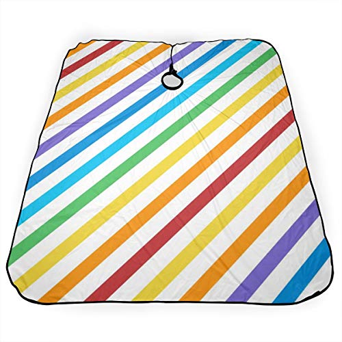 Capa de peluquería con diseño de rayas diagonales, sin costuras, con cierre a presión para corte de pelo, estilo y champú, 55 x 66 pulgadas