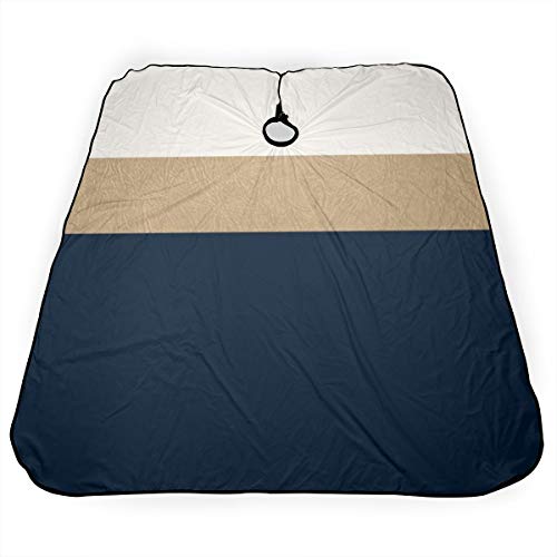 Capa profesional de peluquería de color azul marino y dorado sintético, delantal de corte de pelo de poliéster para peluquería, peluqueros y barberos para hombres y mujeres, 55 x 66 pulgadas