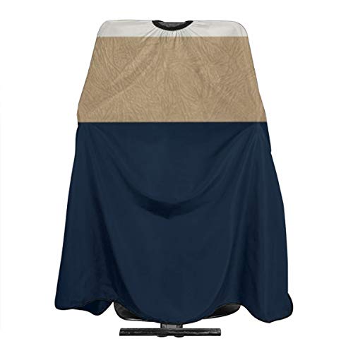 Capa profesional de peluquería de color azul marino y dorado sintético, delantal de corte de pelo de poliéster para peluquería, peluqueros y barberos para hombres y mujeres, 55 x 66 pulgadas
