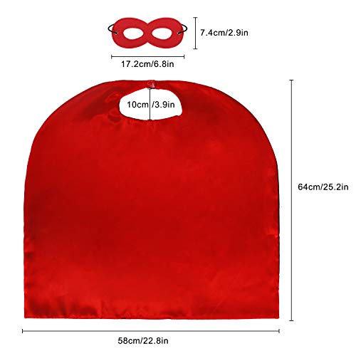 Capa y Máscaras de Superhéroe 3 Piezas Capas 3 Piezas Máscaras de Cosplay de Niños y Niñas para Halloween Carnaval Fiesta de Baile Cumpleaños