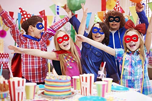 Capa y Máscaras de Superhéroe 3 Piezas Capas 3 Piezas Máscaras de Cosplay de Niños y Niñas para Halloween Carnaval Fiesta de Baile Cumpleaños