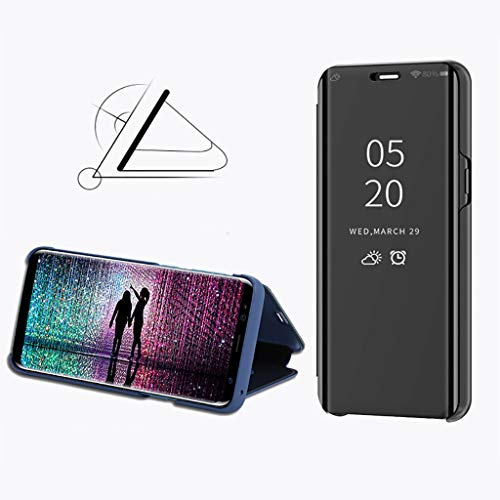 Carcasa Samsung Galaxy J6 2018 Case Mirror Funda Inteligente J6 Plus Funda de Espejo Flip Caso PC Hard Teléfono móvil Shell Cover para Galaxy J6 Prime/J620 Caso(J6,Ororosa)
