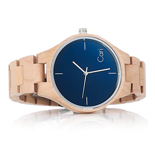 Cari Reloj de Madera para Mujer y Hombre con Movimiento Suizo y Cristal de Zafiro - Reloj Pulsera Estocolmo-021