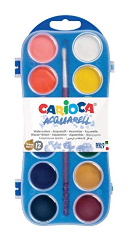 Carioca - Caja 12 acuarelas con pincel, 30 mm (K55123000)