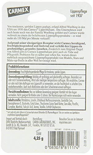 carmex Classic Labios Bálsamo Stick (LSF 15), 3 Pack (3 x 4 G)