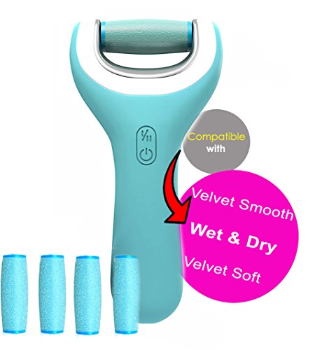 Carolina Meyer® Set de 4 Rodillos Lijadores Extrarrugosos para Recambio Compatible de Scholl Wet & Dry/Scholl Velvet Smooth