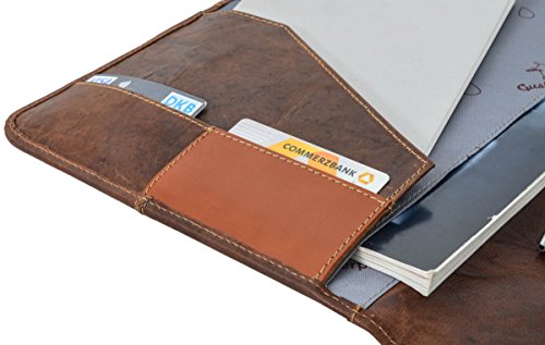 Carpeta para Documentos Gusti Leder studio "Adrian" Organizador de Cuero Tablet Universidad Vintage Marrón 2S37-20-2wp