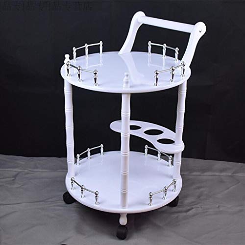 Carro de Mano Moda Europea Salones de Belleza Carro, Pintura de Madera Tatuaje Arte de Uñas Vehículo Utilitario, Estante de Burbujas Pequeñas, Tratamiento Médico de Belleza Carro de Baño de Pies, 50