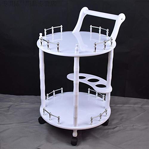 Carro de Mano Moda Europea Salones de Belleza Carro, Pintura de Madera Tatuaje Arte de Uñas Vehículo Utilitario, Estante de Burbujas Pequeñas, Tratamiento Médico de Belleza Carro de Baño de Pies, 50