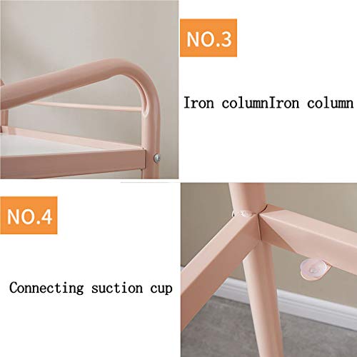 Carro de Servicio de Salón Carrito de Almacenamiento Carro Ultrafino de Viga Oblicua 3 Capas Ancho 51 X Profundidad 34 X Altura 85CM con Ruedas de Freno Compartimento de Almacenamiento Fácil de Mont