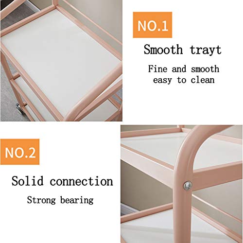 Carro de Servicio de Salón Carrito de Almacenamiento Carro Ultrafino de Viga Oblicua 3 Capas Ancho 51 X Profundidad 34 X Altura 85CM con Ruedas de Freno Compartimento de Almacenamiento Fácil de Mont