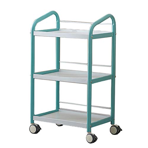 Carro de Servicio de Salón Carrito de Almacenamiento Carro Ultrafino de Viga Oblicua 3 Capas Ancho 51 X Profundidad 34 X Altura 85CM con Ruedas de Freno Compartimento de Almacenamiento Fácil de Mont