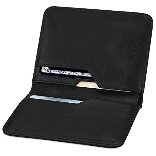 Cartera Vaultskin City con protección para Tarjetas RFID - Cuero Italiano Espacio para 9 Tarjetas y Dinero en Efectivo (Negro)